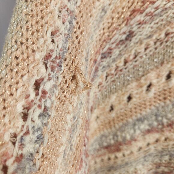 Chico’s 3 Womens XL Striped Mixed-Yarn Cocoon Open Front Cardigan Sweater - Picture 4 of 8